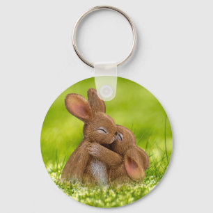 Easter Bunny Lovers Key Ring