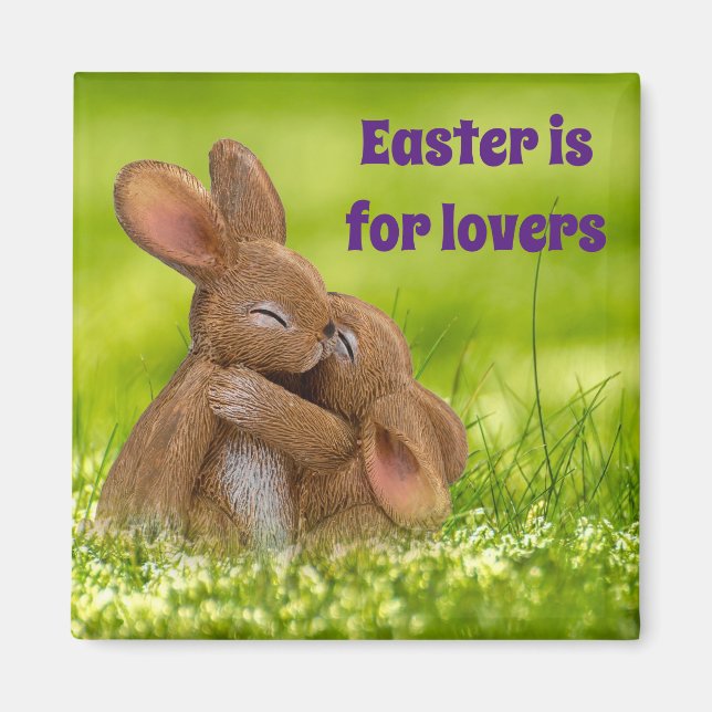 Easter Bunny Lovers Magnet (Front)