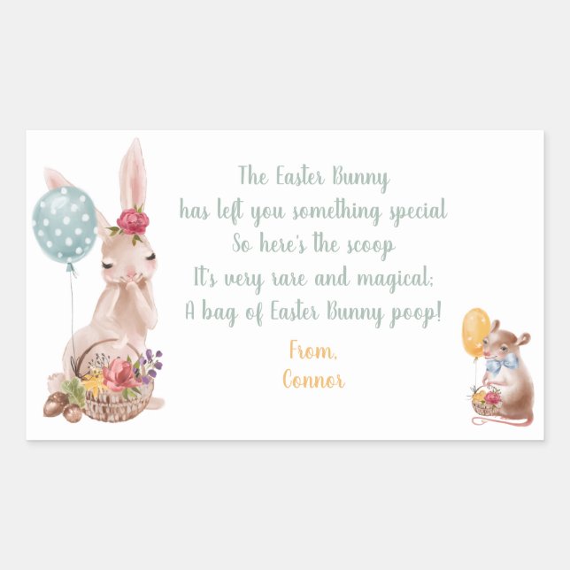 Easter Bunny Magical Poop Candy Sticker Label (Front)