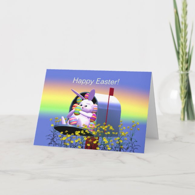 Easter Bunny Mail Holiday Card (Front)