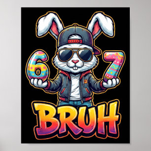 Easter Bunny Meme Bruh – Funny 6 7 Easter Eggs Des Poster