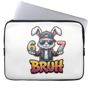 Easter Bunny Meme Bruh  Funny 6 7 Easter Eggs Desi Laptop Sleeve