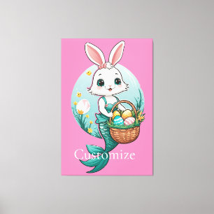 Easter Bunny Mermaid Thunder_Cove Canvas Print
