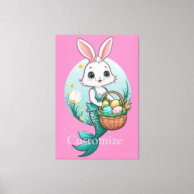 Easter Bunny Mermaid Thunder_Cove Canvas Print (Front)