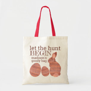 Easter Bunny Modern Rustic Kids Easter Egg Hunt Tote Bag