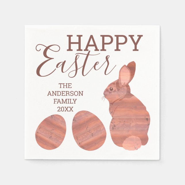 Easter Bunny Modern Rustic Party Decorative Napkin (Front)