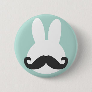 Easter Bunny Moustache Button