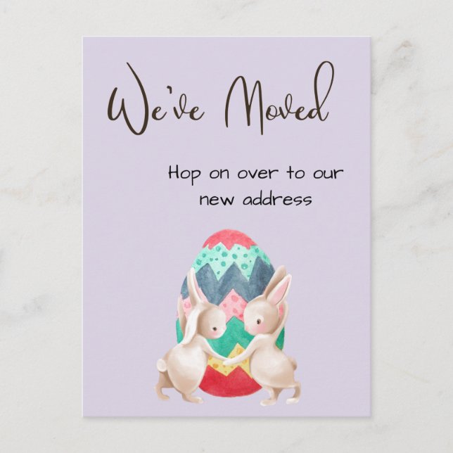 Easter Bunny Moving Announcement New Address (Front)