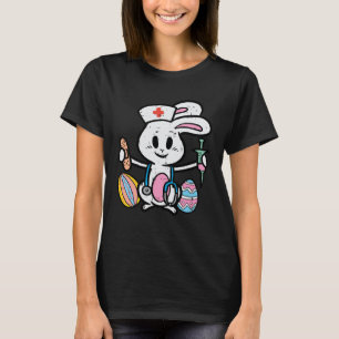 Easter Bunny Nurse Stethoscope Cute Rabbit Scrub T T-Shirt