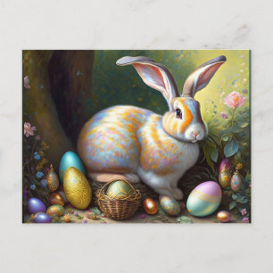 easter bunny old style postcard