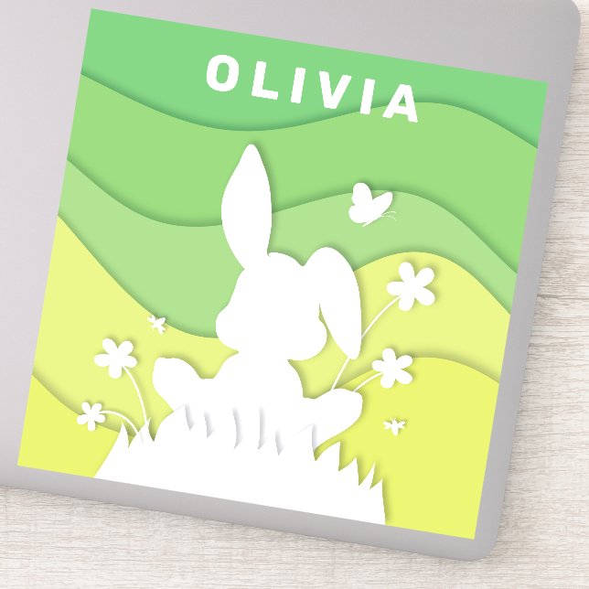 Easter bunny on meadow, happy spring nature (Detail)