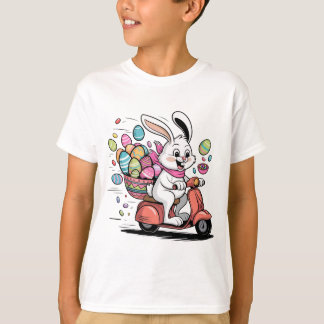 Easter Bunny on Scooter Tshirt