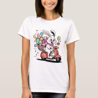 Easter Bunny on Scooter Tshirt