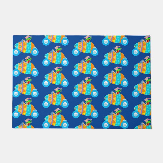 Easter Bunny on Vacation Doormat (Front)