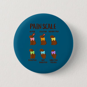 Easter bunny pain scale chart funny registered 6 cm round badge