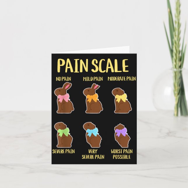 Easter Bunny Pain Scale Chart Funny Registered Card (Front)