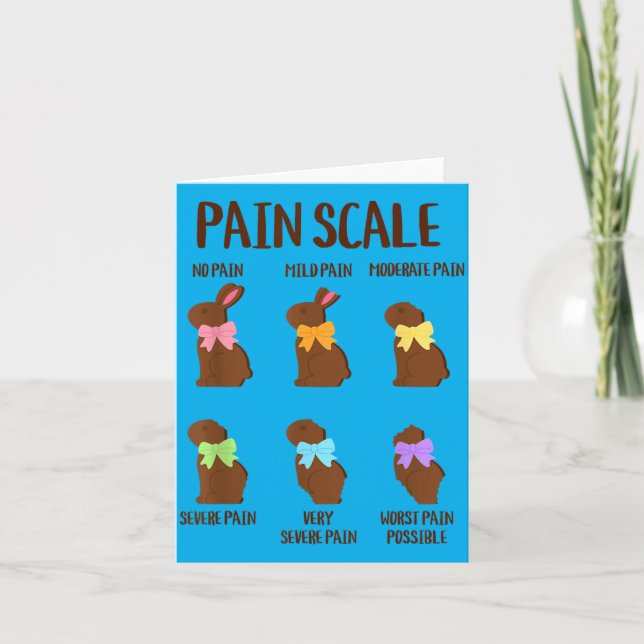 Easter Bunny Pain Scale Chart Funny Registered Card (Front)