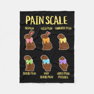 Easter Bunny Pain Scale Chart Funny Registered Fleece Blanket