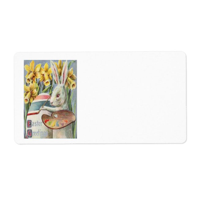 Easter Bunny Painting Painted Coloured Egg Daffodi (Front)