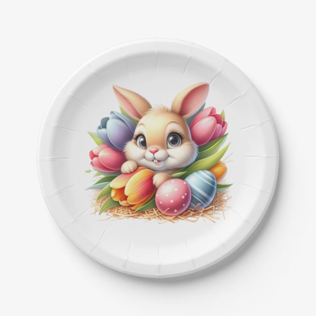 Easter Bunny  Paper Plate (Front)