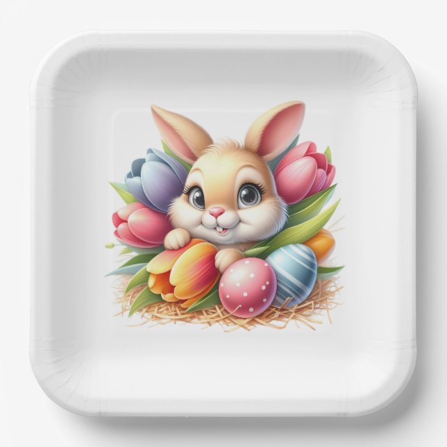 Easter Bunny  Paper Plate (Front)