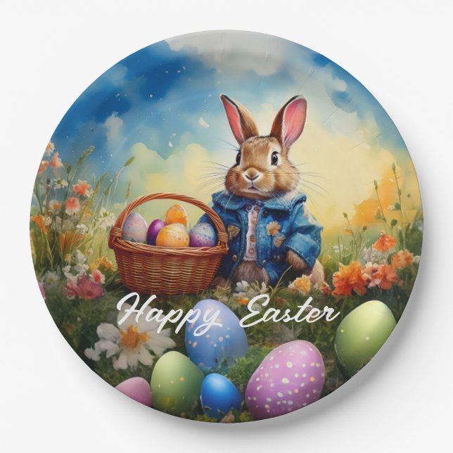 Easter Bunny Paper Plate (Front)