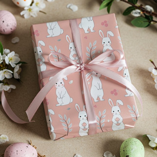 Easter Bunny Pastel Pink Wrapping Paper (Creator Uploaded)
