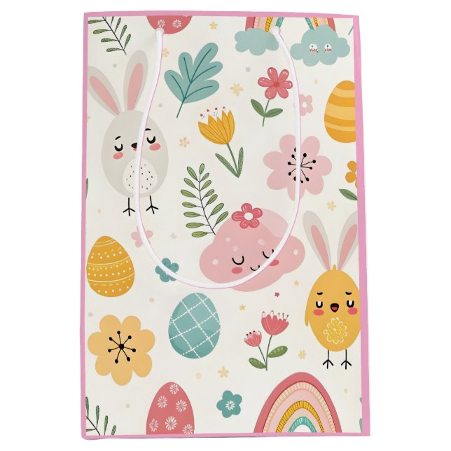 Easter Bunny Pattern Medium Gift Bag (Front)