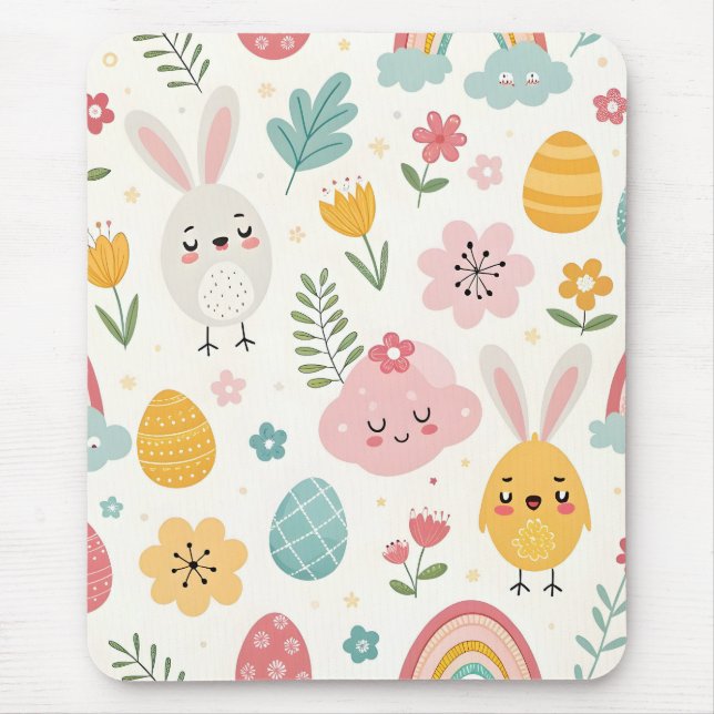 Easter Bunny Pattern Mouse Mat (Front)
