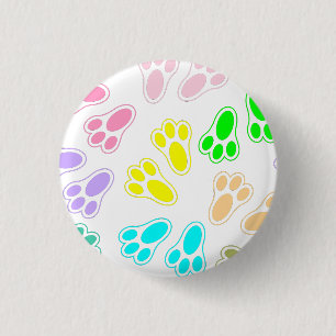 Easter Bunny Paw Print Pattern 3 Cm Round Badge