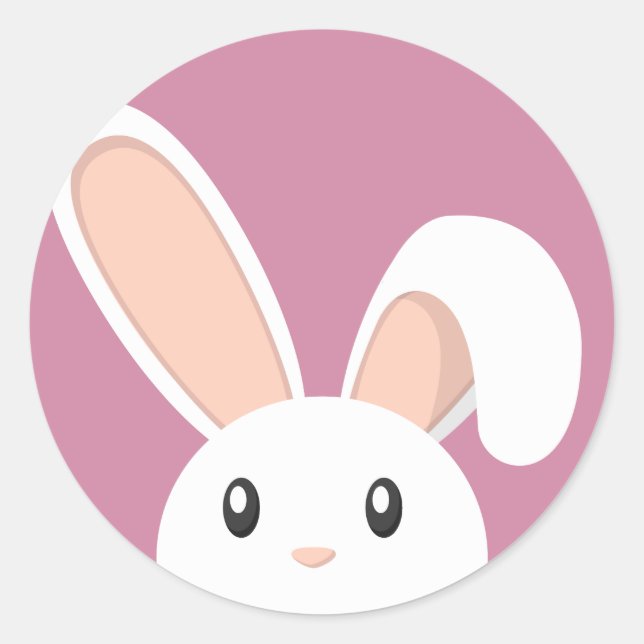 Easter Bunny peeping Classic Round Sticker (Front)