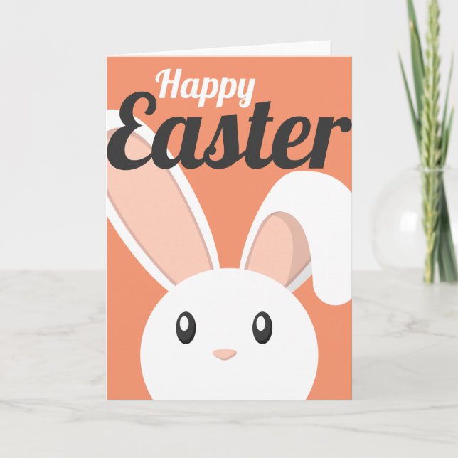 Easter Bunny peeping Holiday Card (Front)