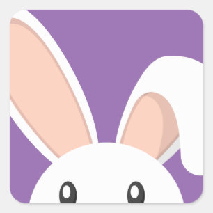 Easter Bunny peeping Square Sticker
