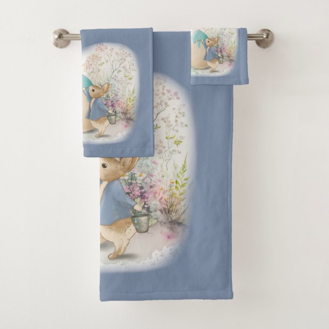  easter bunny peter bath towel set (Insitu)