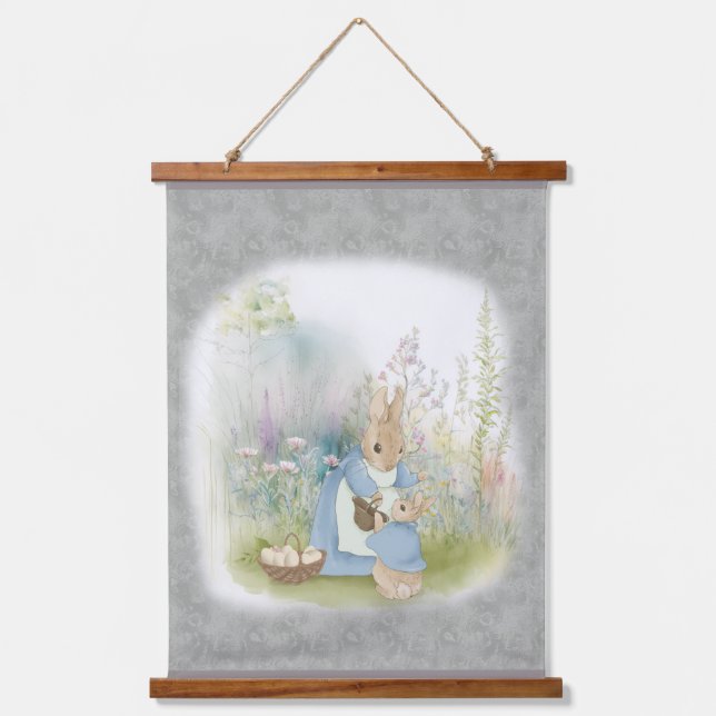  easter bunny peter with flowers hanging tapestry (Front)