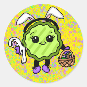 Easter Bunny Pickle   Holiday Pickle   Classic Round Sticker