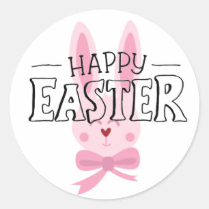 Easter Bunny Pink Classic Round Sticker