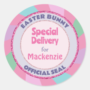 Easter Bunny Pink Glitter Official Seal