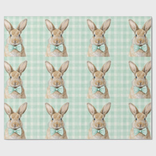 Easter Bunny Plaid Pattern Wrapping Paper