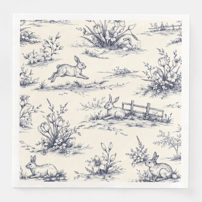 Easter Bunny Plates Napkin (Front)