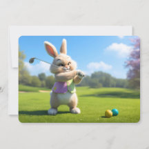 Easter Bunny Playing Golf in the Lowcountry