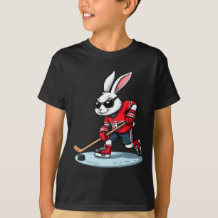 Easter Bunny Playing Hockey T-Shirt