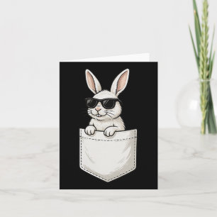Easter Bunny Pocket Wearing Sungles Cool Rabbit  Card