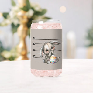 Easter Bunny Police Lineup Can Glass