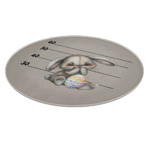 Easter Bunny Police Lineup Cutting Board