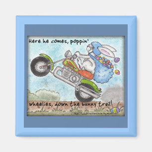 Easter Bunny Poppin’ Wheelies Magnet