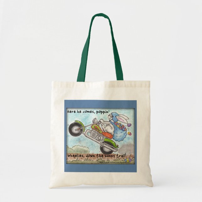 Easter Bunny Poppin’ Wheelies Tote Bag (Front)