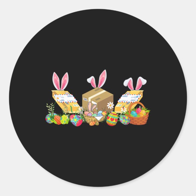 Easter Bunny Postal Worker Tools Costume Hunting E Classic Round Sticker (Front)