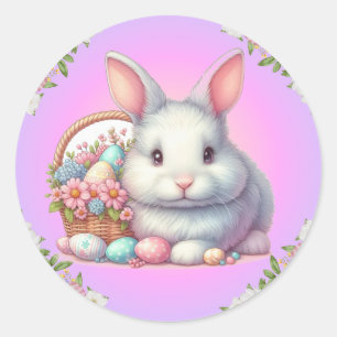 Easter Bunny Pretty Pastel Classic Round Sticker