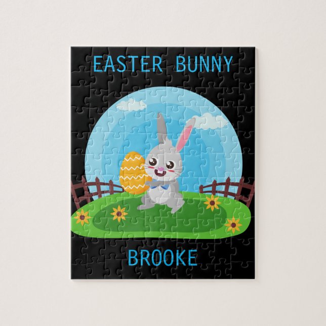 Easter bunny puzzle personalised. (Vertical)